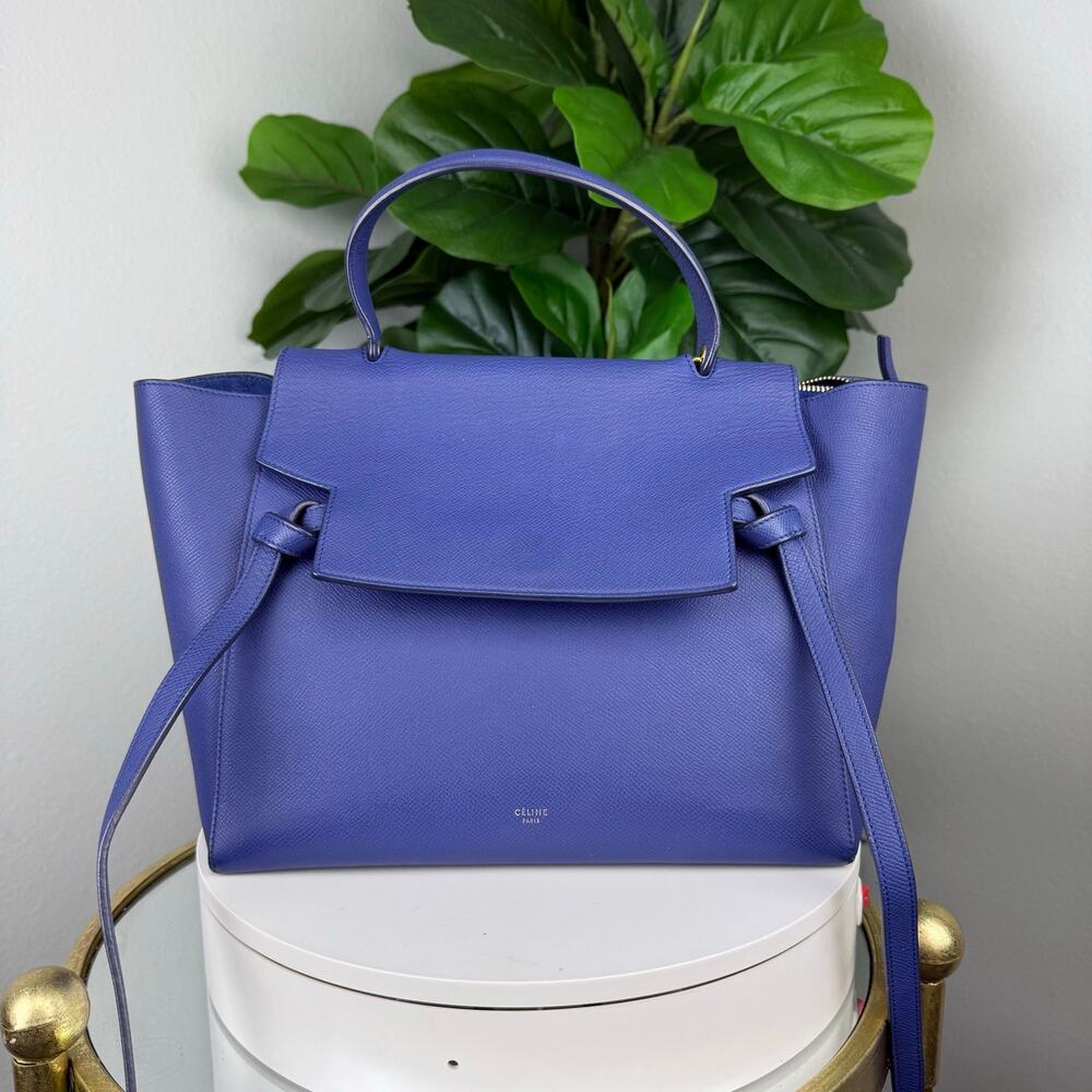 💎✨Authentic Celine Drummed Calfskin Small Belt Bag Indigo